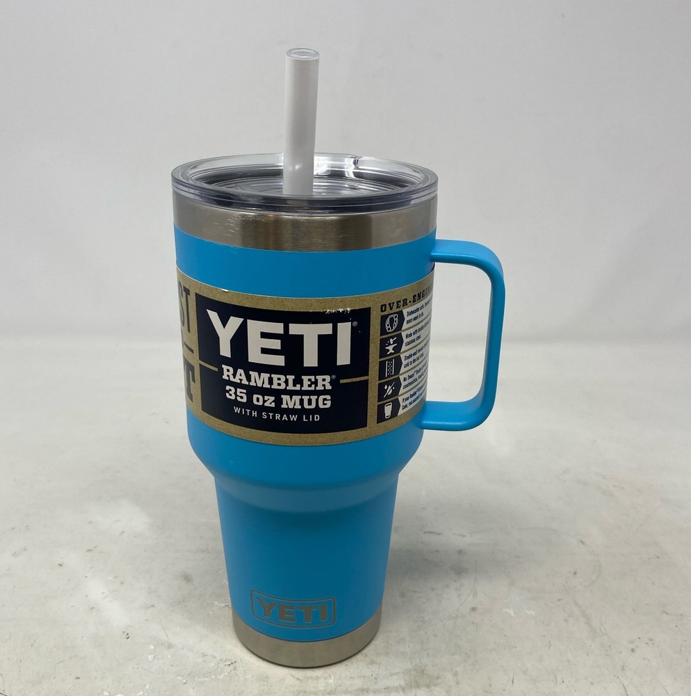 YETI Rambler 35 oz Straw Mug with Handle - Reef Blue Stainless Steel
