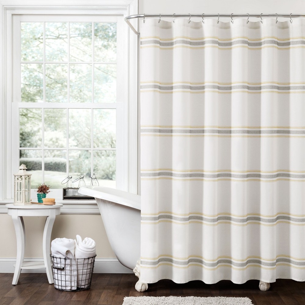 Farmhouse Stripe Shower Curtain by Lush Decor Rustic Bathroom Decor