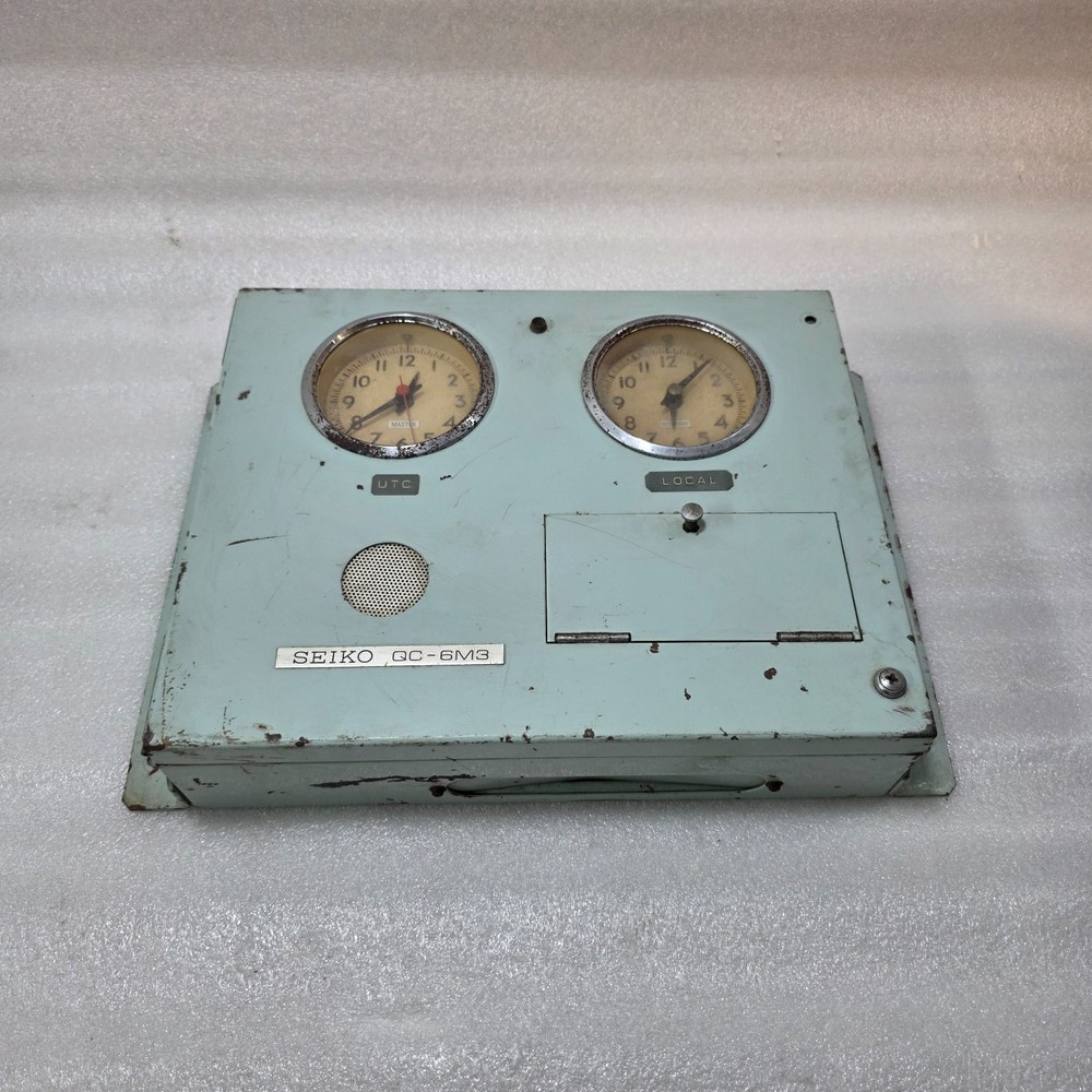 SEIKO QC-6M3 MARINE DUAL TIME CLOCK PANEL – UTC & LOCAL MASTER CLOCK UNIT, INDUS