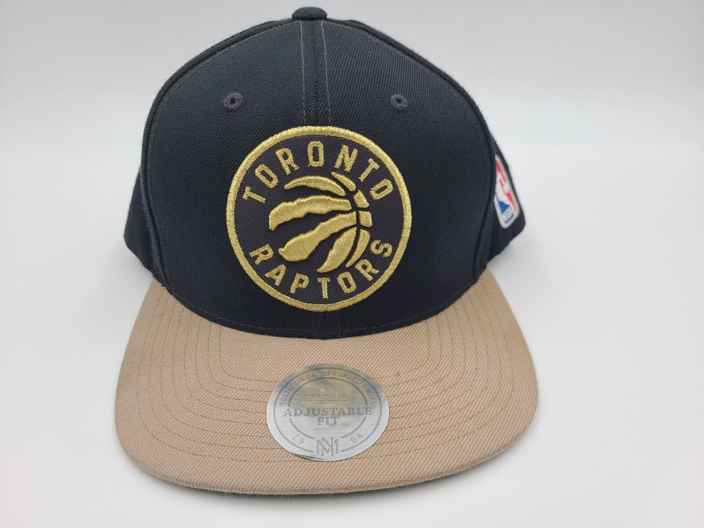 Toronto Raptors Mitchell & Ness Snapback Hat Cap Men NBA Basketball Black Beige
