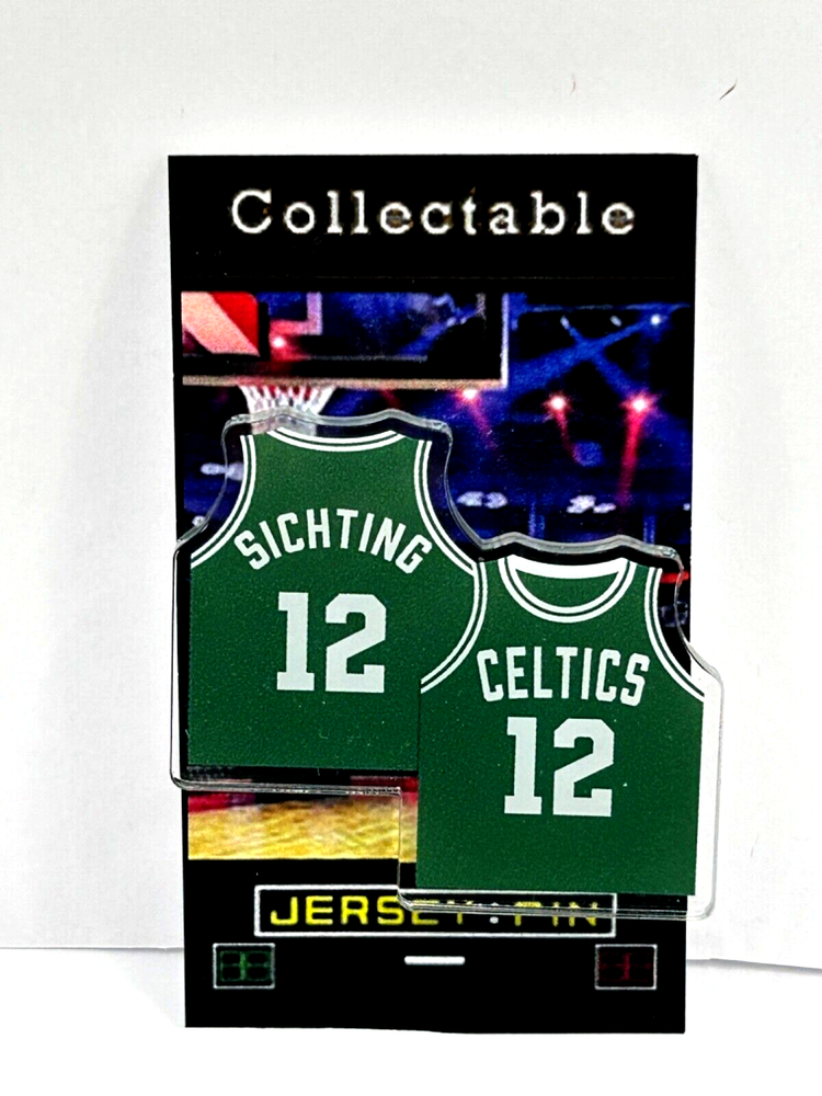Boston Celtics Jerry Sichting jersey lapel pin - vintage NBA collectible with free shipping