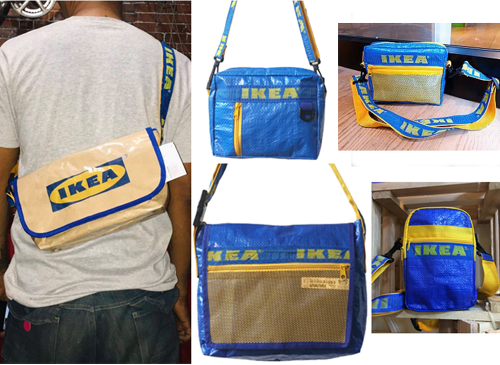 Ikea Crossbody Shoulder Bag for Men Women Travel Shopping Gift Upcycled Design
