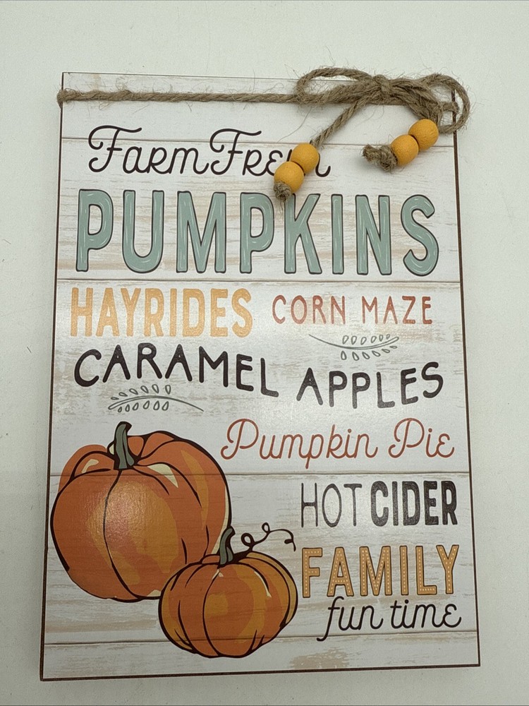 Farm Fresh Pumpkin Wooden Decorative Picture Approx 8.5