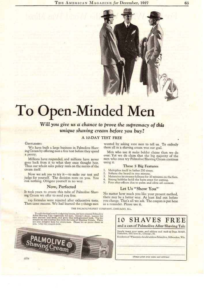 1927 Palmolive Shaving Cream 