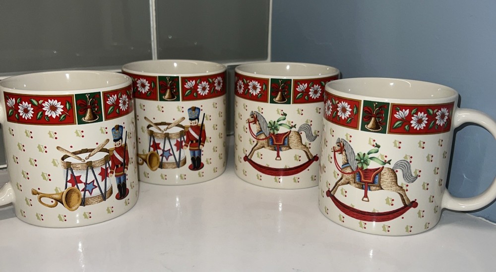 Vintage Kobe Japan Charlton Hall Rocking Horse Nutcracker Coffee Cocoa Mug