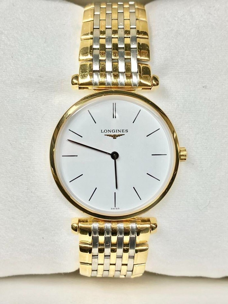 Longines Grand Classic Swiss Made Quartz Watch for Women with White Dial and Round Case