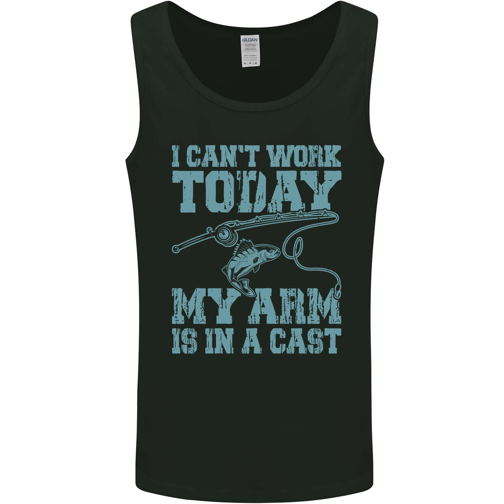 My Arm is in a Cast Funny Fishing Fisherman Mens Vest Tank Top