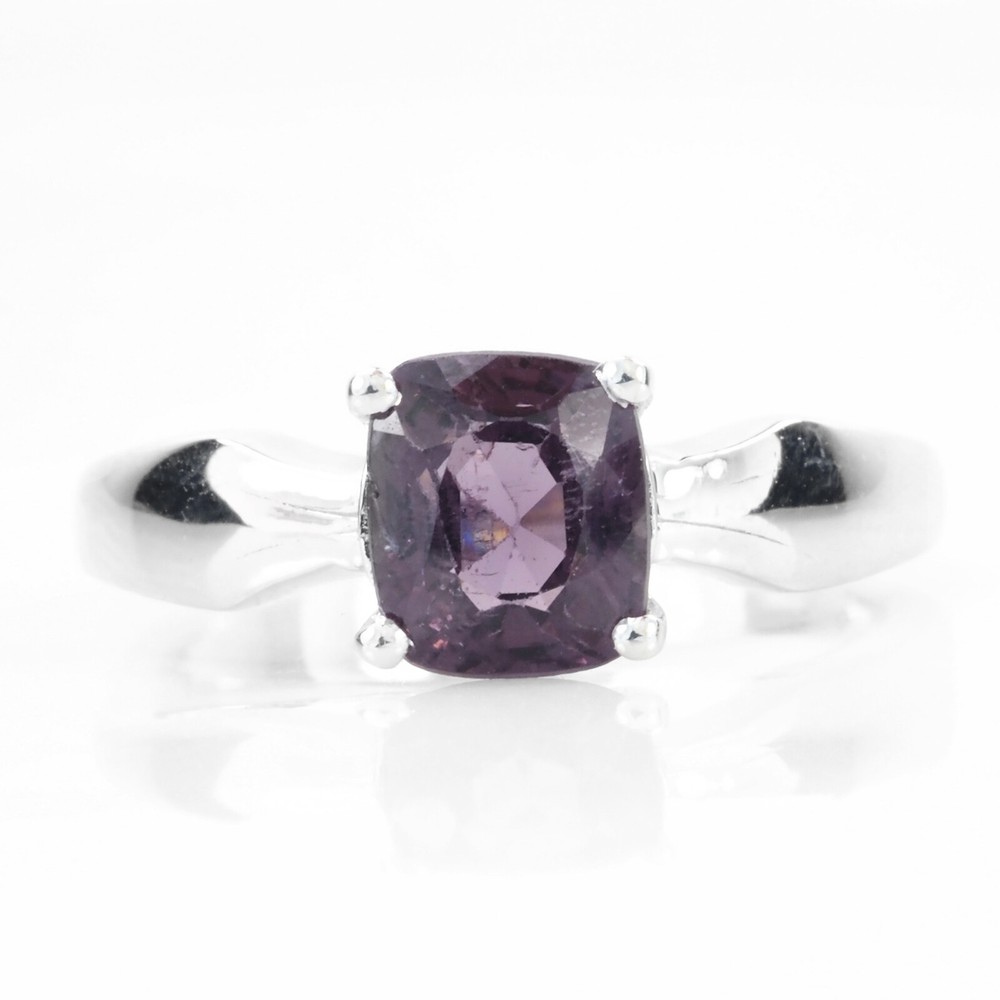 Elegant 1.22Ct Classically Violet Spinel Solitaire Ring in 925 Sterling Silver Gift