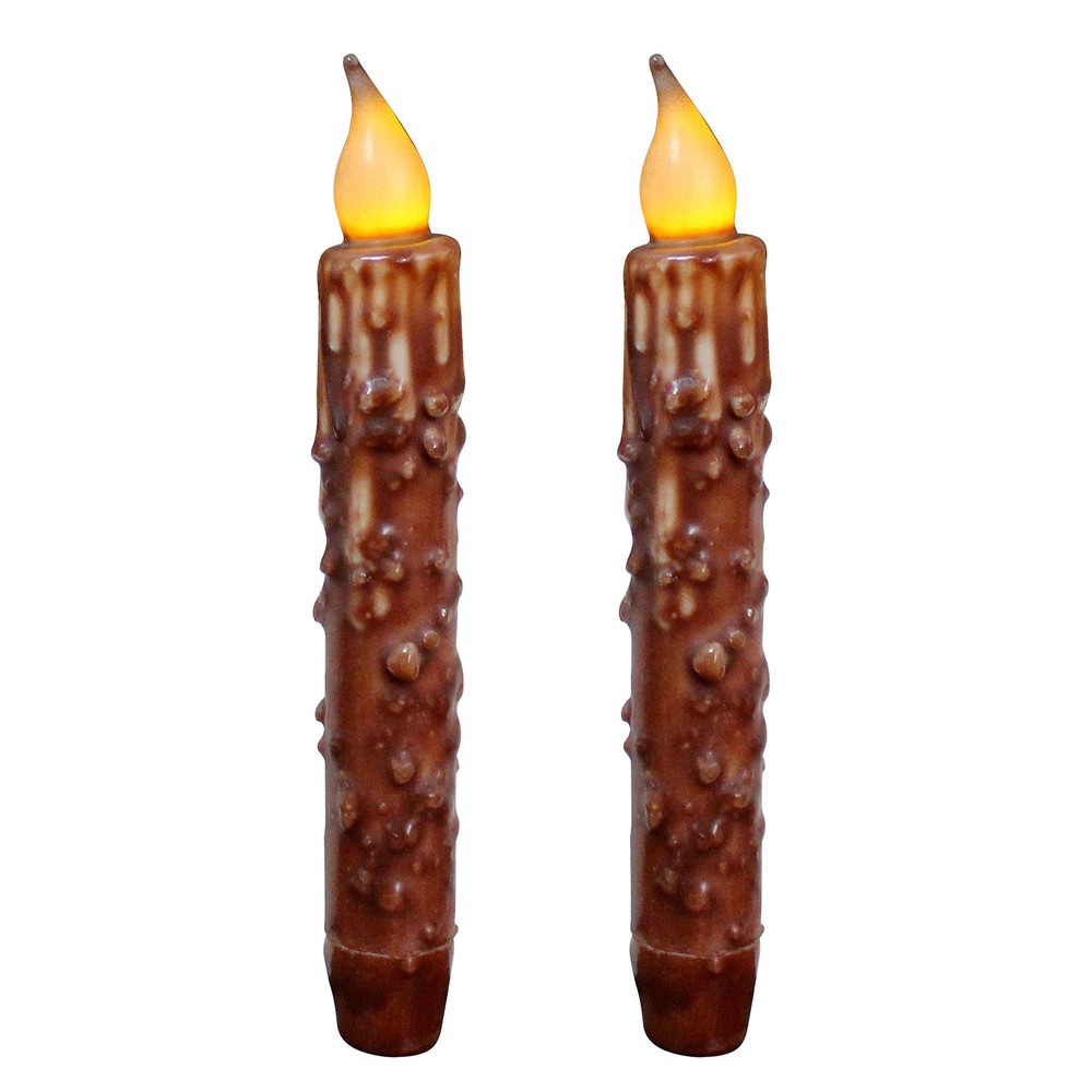 CVHOMEDECO. Real Wax Hand Dipped Battery Operated LED Timer Taper Candles Cou...