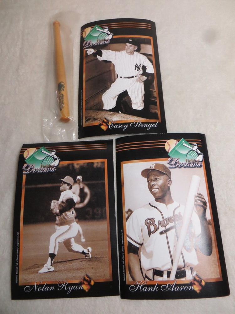 3 2004 Agent Only Baseball Mini Posters Field of Dreams w/ Baseball Bat Pen