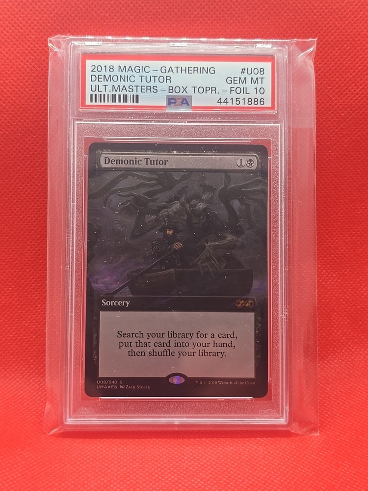 Demonic Tutor - FOIL Ultimate Masters Box Topper -MTG - U08/040 Psa 10 Gem Mint