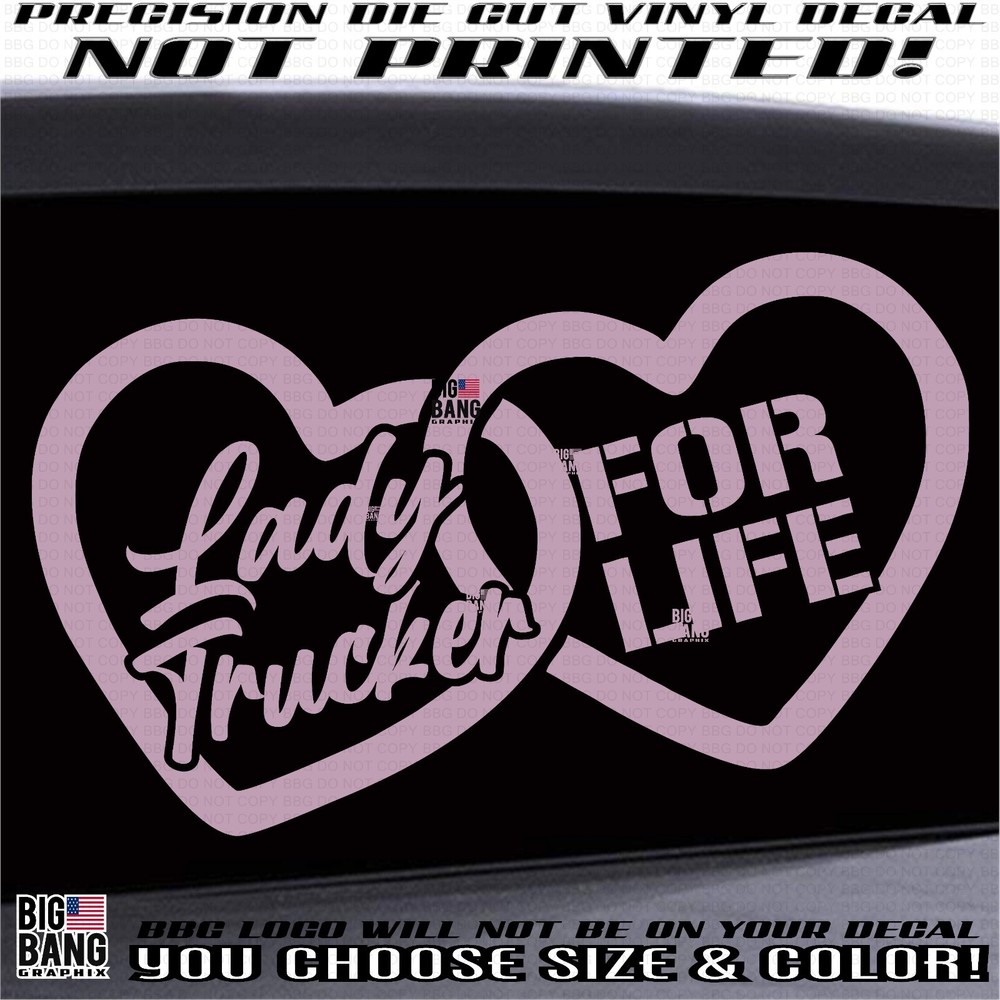 Badass Lady Trucker Vinyl Decal Sticker for Semi Rig & Truck Driver Mom