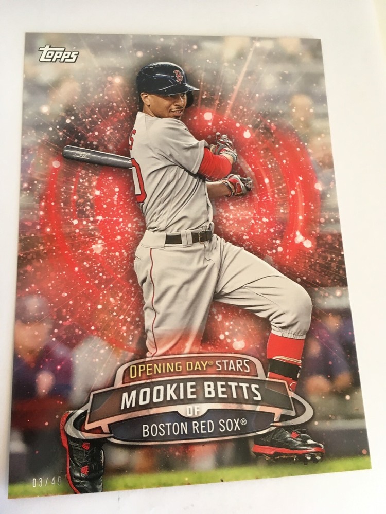 2017 Topps Opening Day Stars Jumbo 5x7 Mookie Betts Red Sox ODS34 #’d 03/49