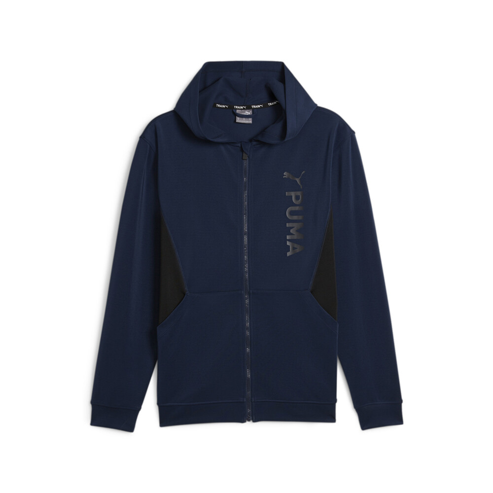 Puma Fit Double Knit Full Zip Hoodie Mens Blue Casual Outerwear 52388514