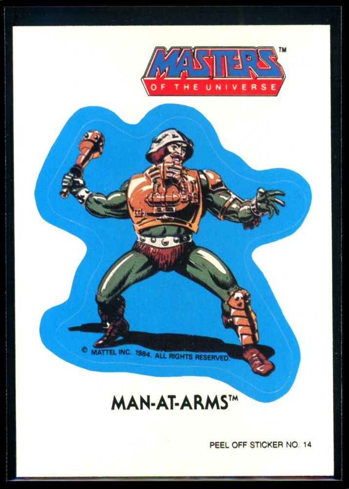 Vintage 1984 MOTU Masters of the Universe Man-At-Arms Sticker #14 NM C4