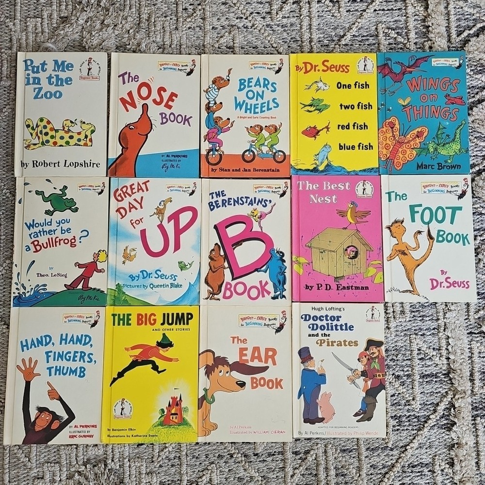 Lot of 14 Dr Seuss Beginner Books Bright & Early Children Hardcover Books