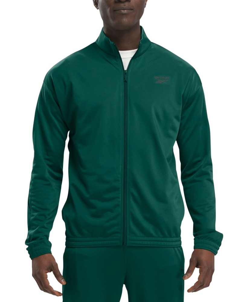 Reebok Mens Regular fit Track Jacket Coat Size S Green Solid