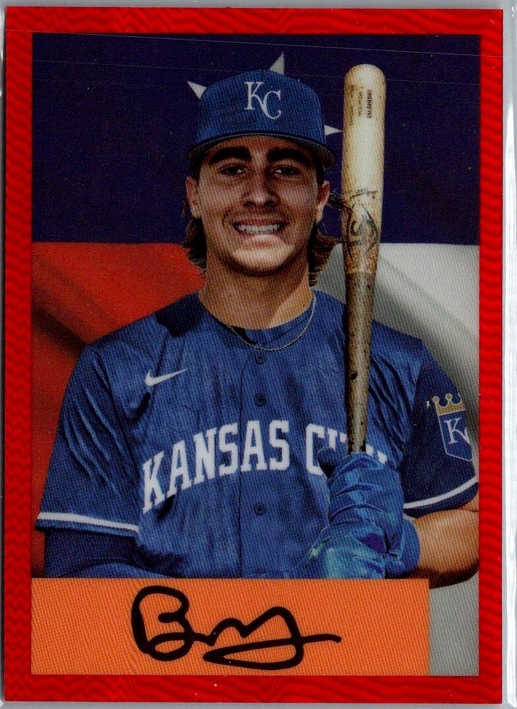 2023 Bowman Chrome Draft '54 Flag Variation SP Blake Mitchell 10/54 KC Royals