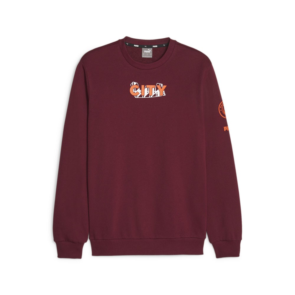 PUMA Manchester City Graphic Crew Neck Sweatshirt Mens Size M   77295111