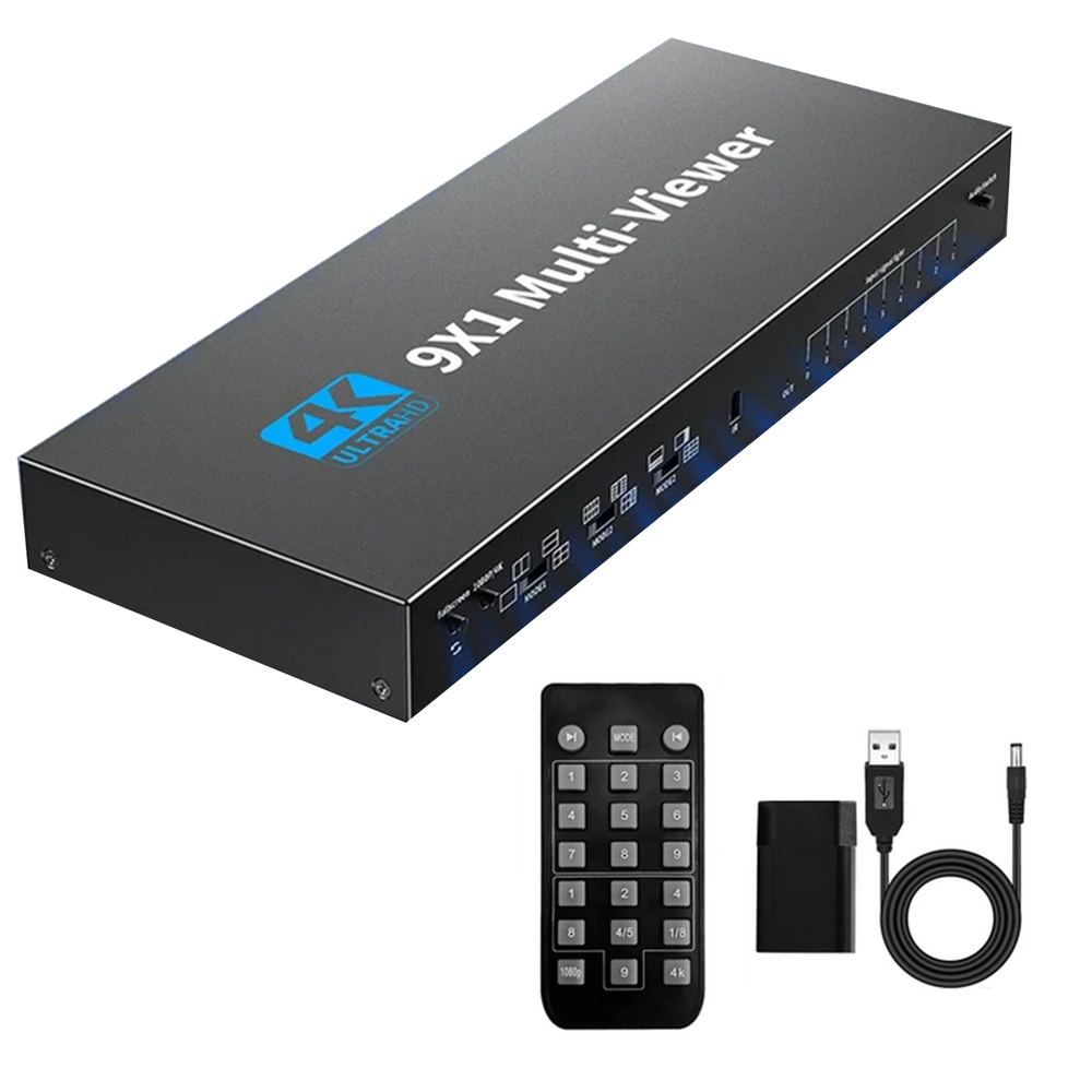 HDMI 9x1 Multiviewer 4K 30hz 9 In 1 Out 1080P Screen Multi-Viewer Switch Box