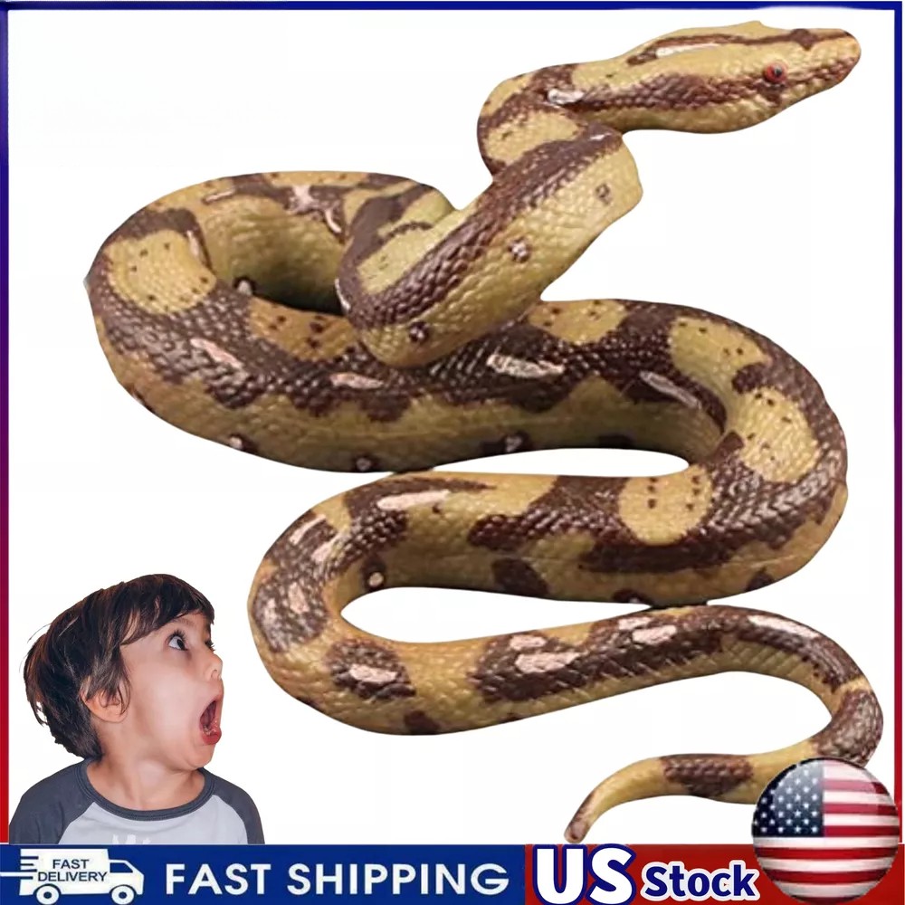 Realistic Fake Snake Toy for Pranks Easter Gifts Scary Lifelike Rubber Joke