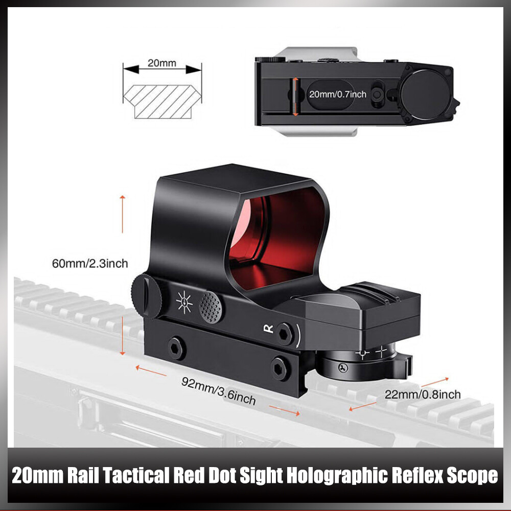 New 20mm Rail Tactical Red Dot Sight Holographic Reflex Scope for Hunting Rifle