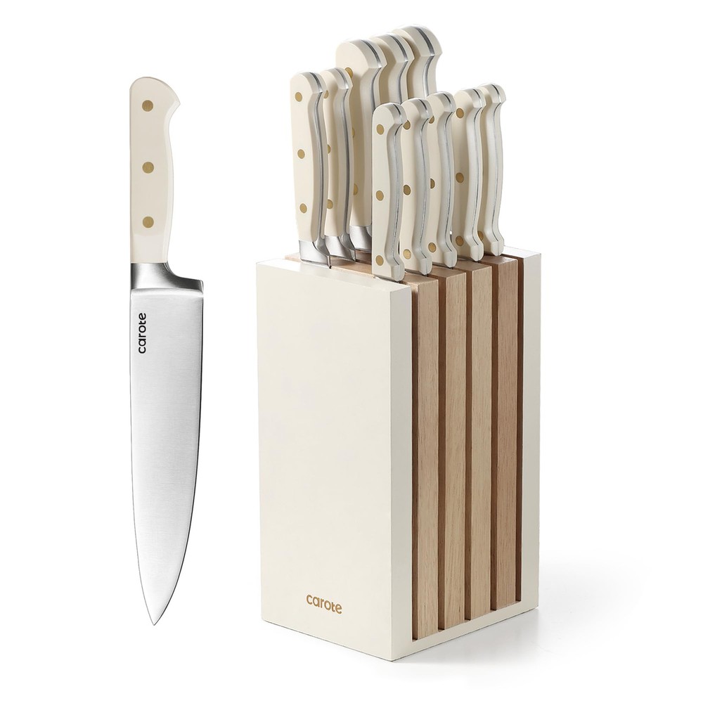 11PCS Stainless Steel Razor-Sharp Knife Set with Block for Kitchen
