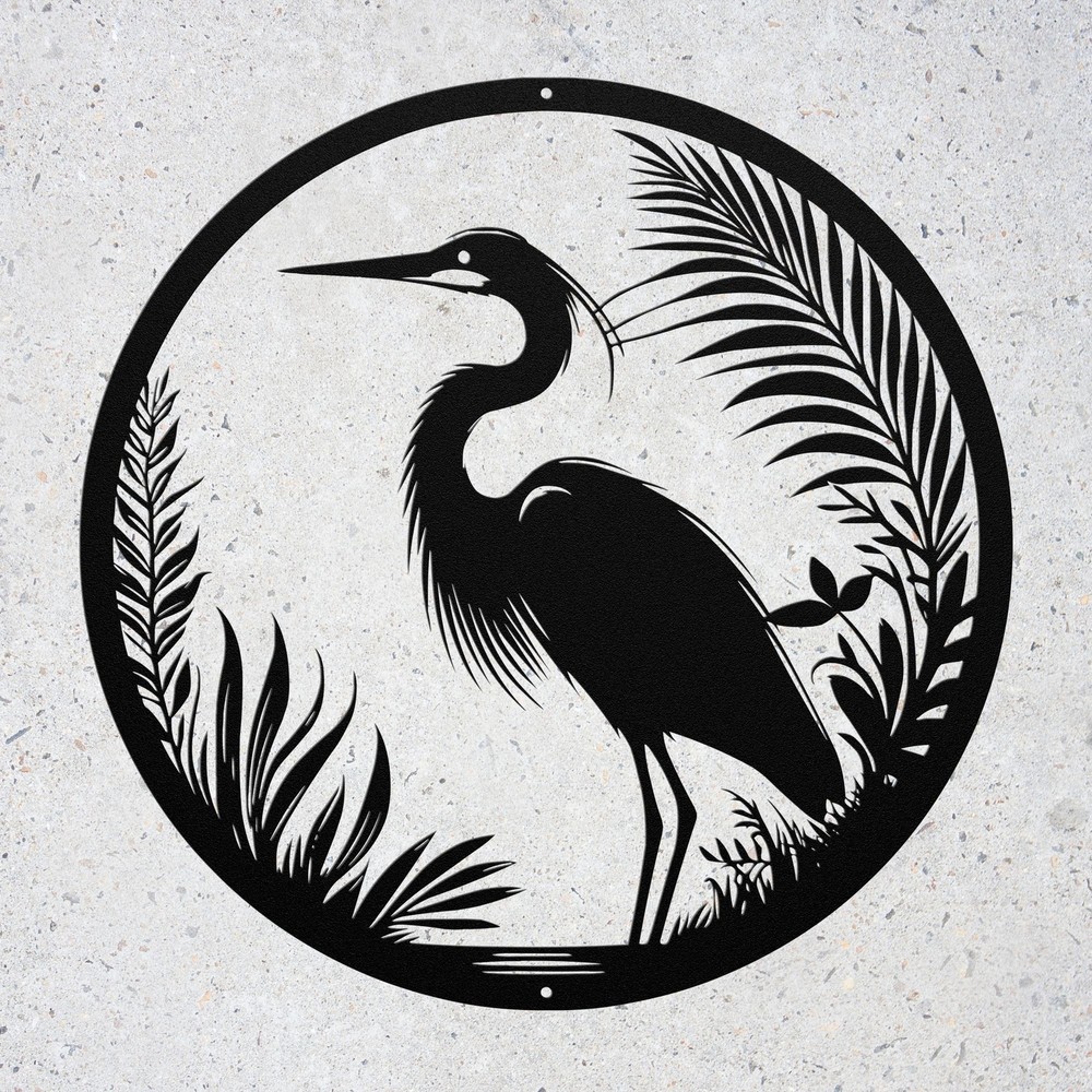 Heron Bird Metal Art Sign Home Decor Gift Indoor Outdoor Heron Lover Gifts