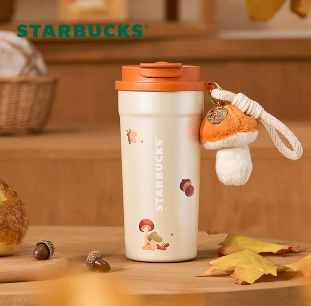 2025 China Starbucks Bear Dessert Story 16oz Double Drink SS Tumbler With Chain