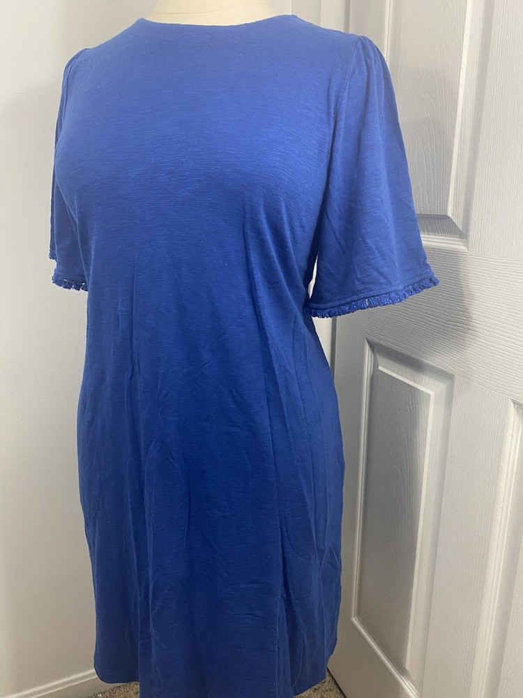 Chicos 2 Medium Dress Artsy Beachy Lagenlook Bohemian Preppy Classic