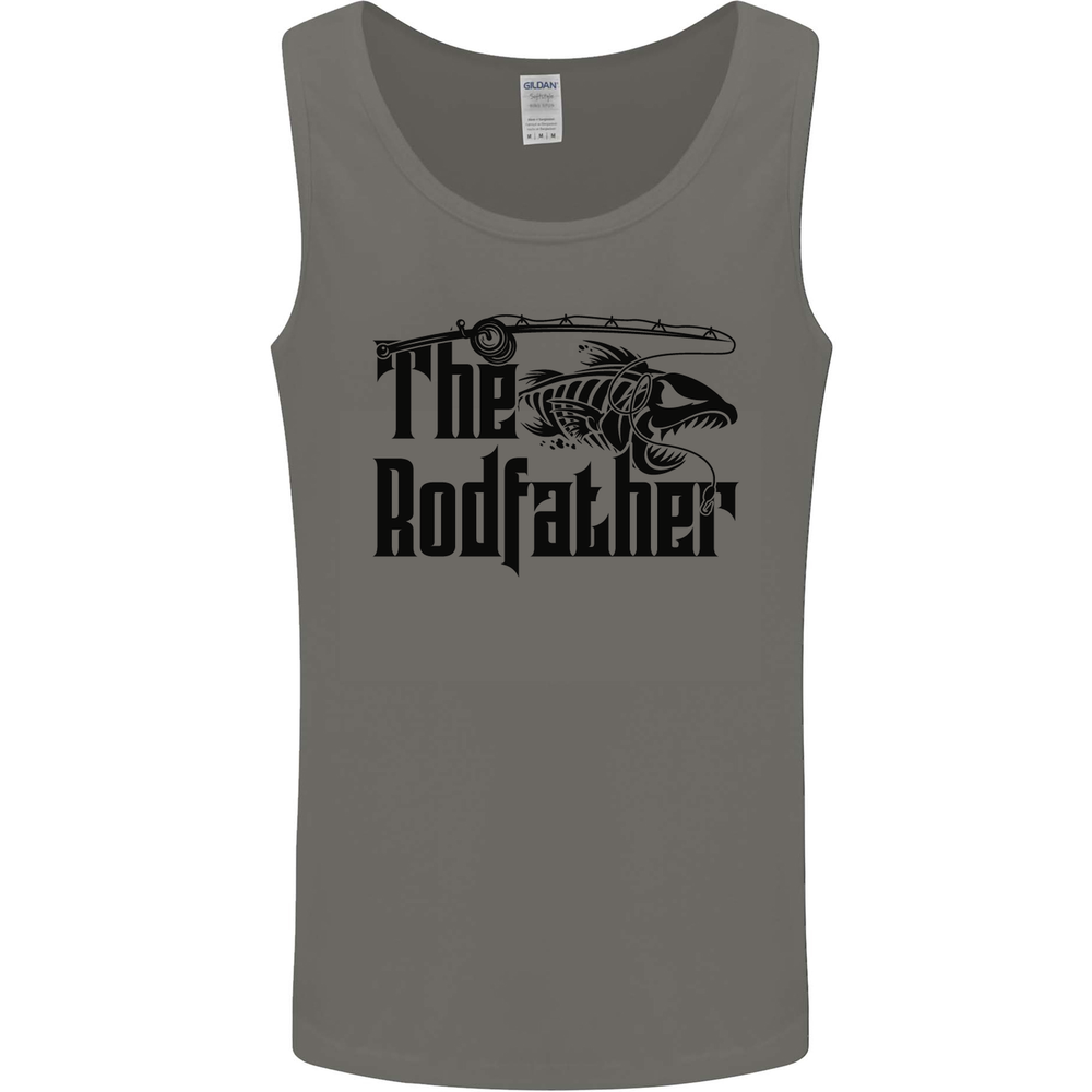 The Rodfather Funny Fishing Rod Father Mens Vest Tank Top