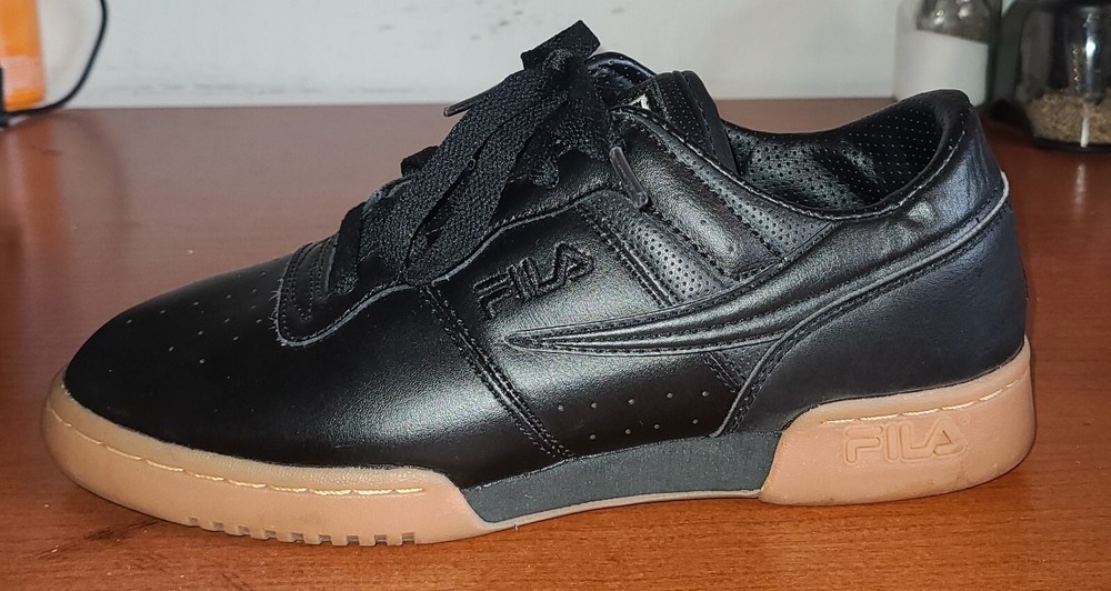 Youth Sz 5 Shoes Fila Original Fitness Classic Retro Casual Athletic Black Lace.