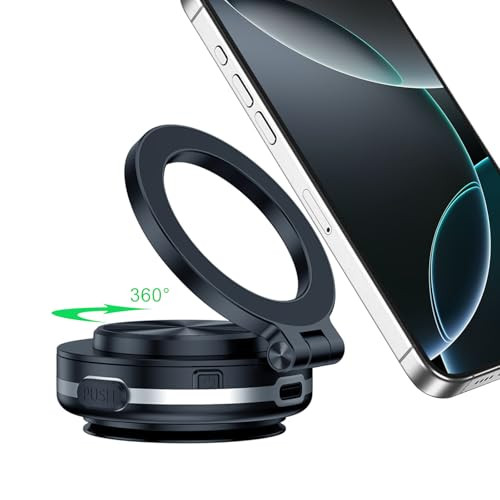 360° Rotatable Magnetic Car Phone Holder with Adjustable Air Vent Suction Cup