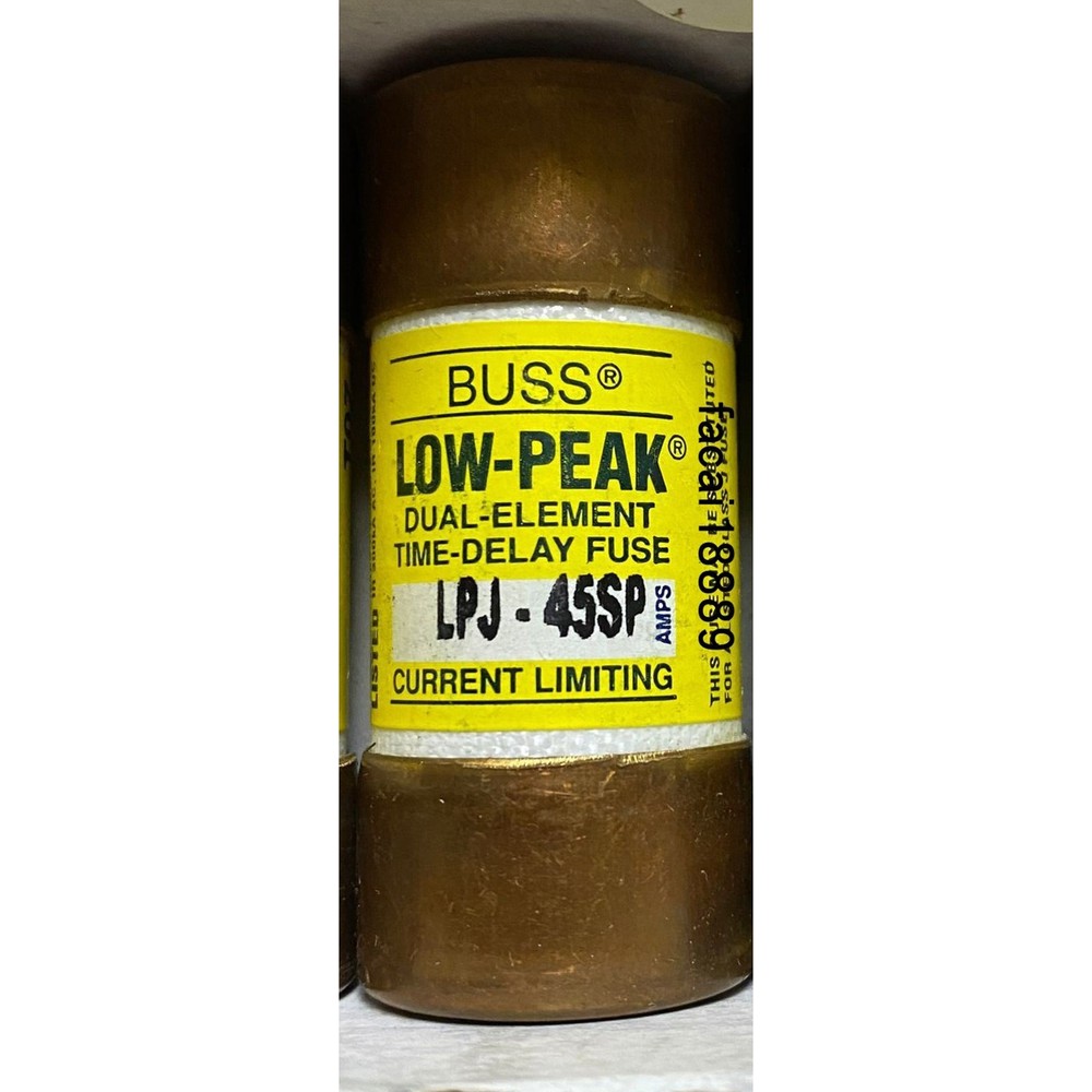 one new Bussmann LPJ-45SP Fuse 45A Time Delay Class J Dual Element 600V