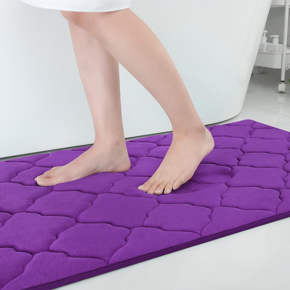 Ultra Soft Memory Foam Bath Mat 59x34 - Absorbent Non-Slip Bathroom Rug