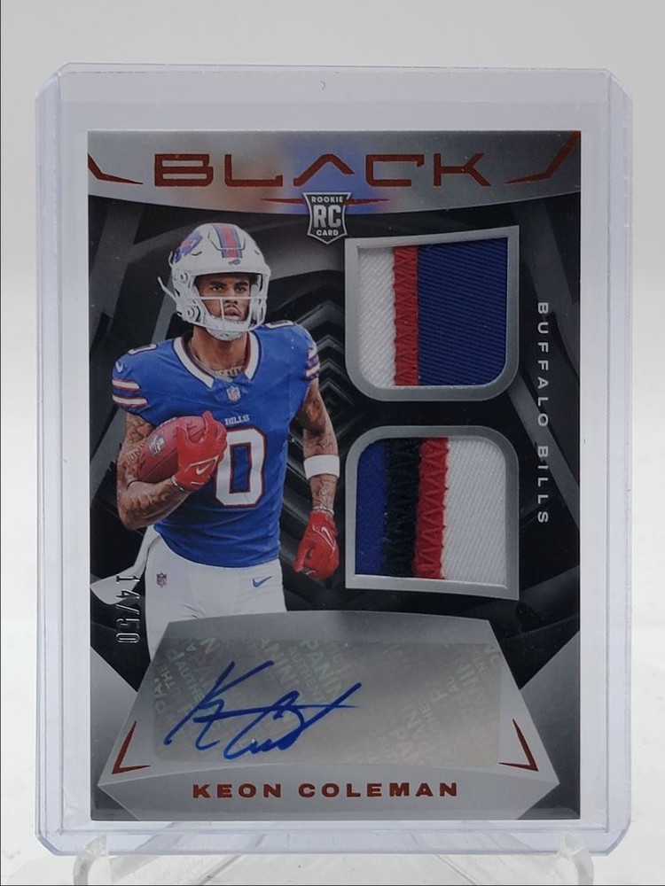 KEON COLEMAN 2024 PANINI BLACK RPA ROOKIE PATCH CITRINE RC AUTO /50 Q3545