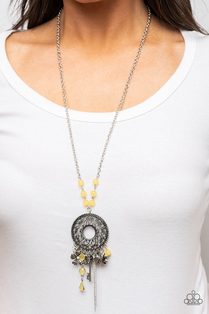New Paparazzi Jewelry-Making Memories Necklace-Yellow