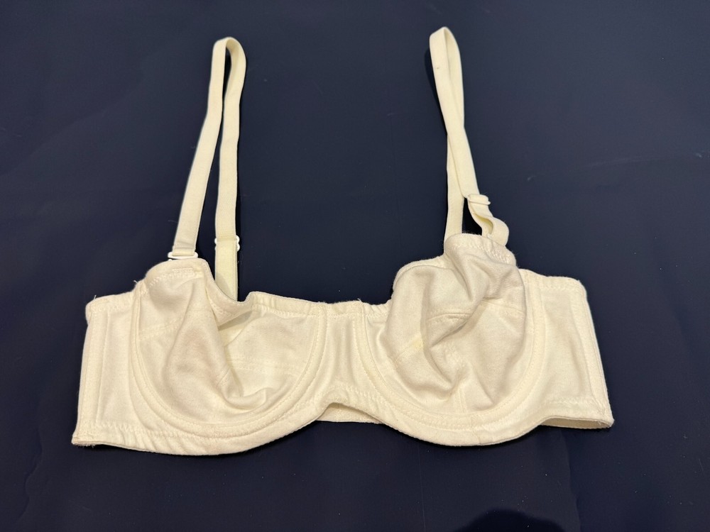St Michael Bra Underwired Nonpadded Cotton Blend Strapless Bra Size 34A White