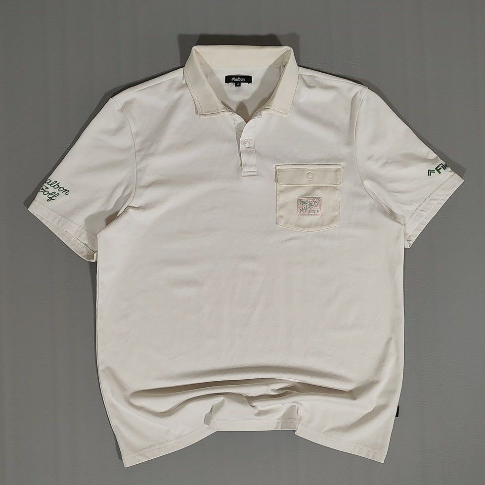 Malbon Golf Vacation Club Jovis casual activewear cream polo mens Medium