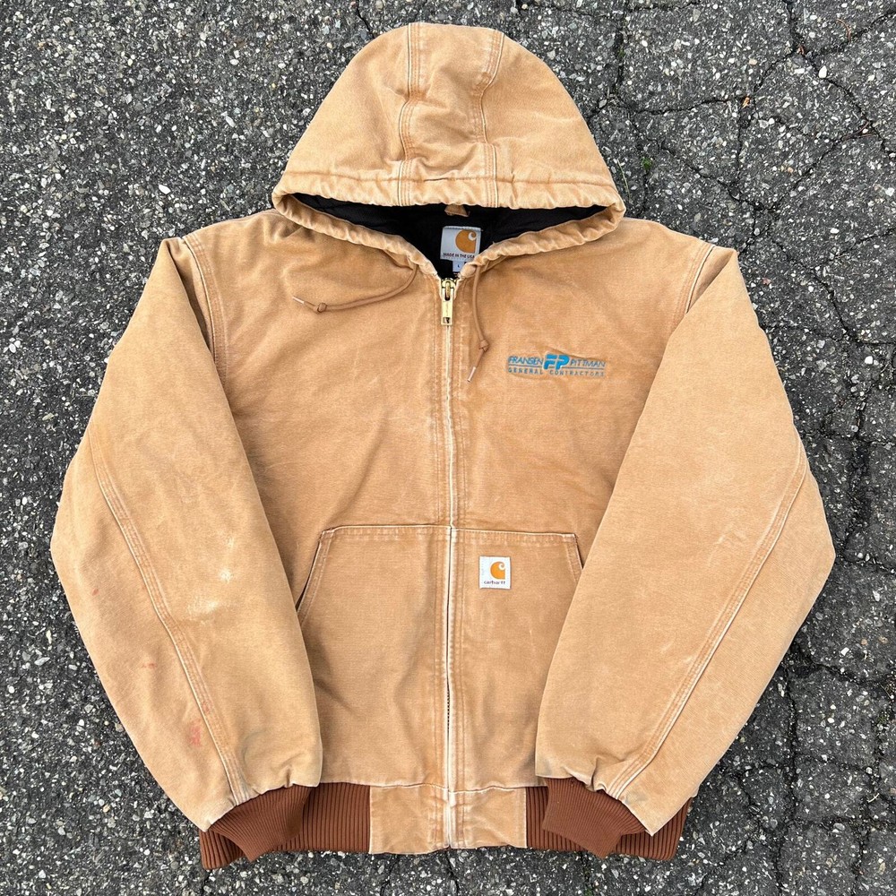 Vintage Carhartt J140 BRN Y2K Hooded Brown Work Jacket