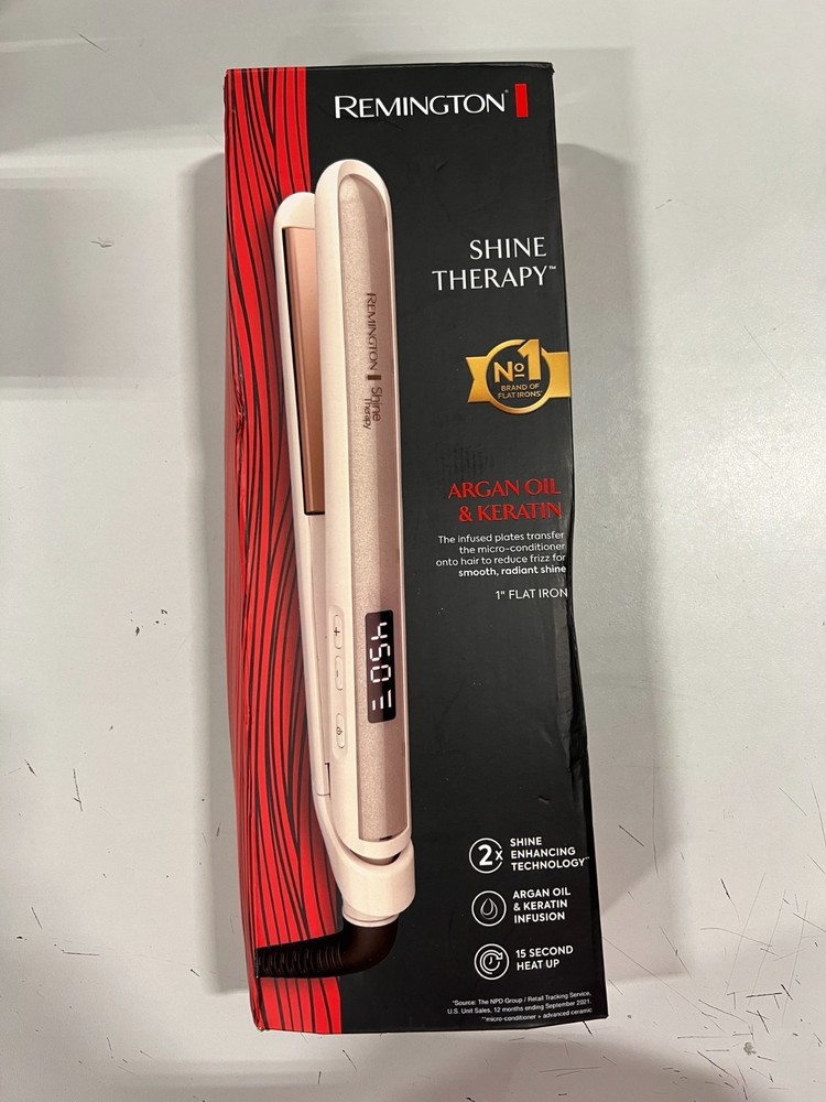 REMINGTON SHINE THERAPY 1” Hair Straightener/Flat Iron-Argan Oil & Keratin