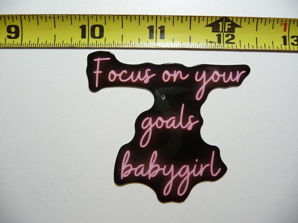 Neon Style Motivational Focus On Your Goals Sticker Decal
