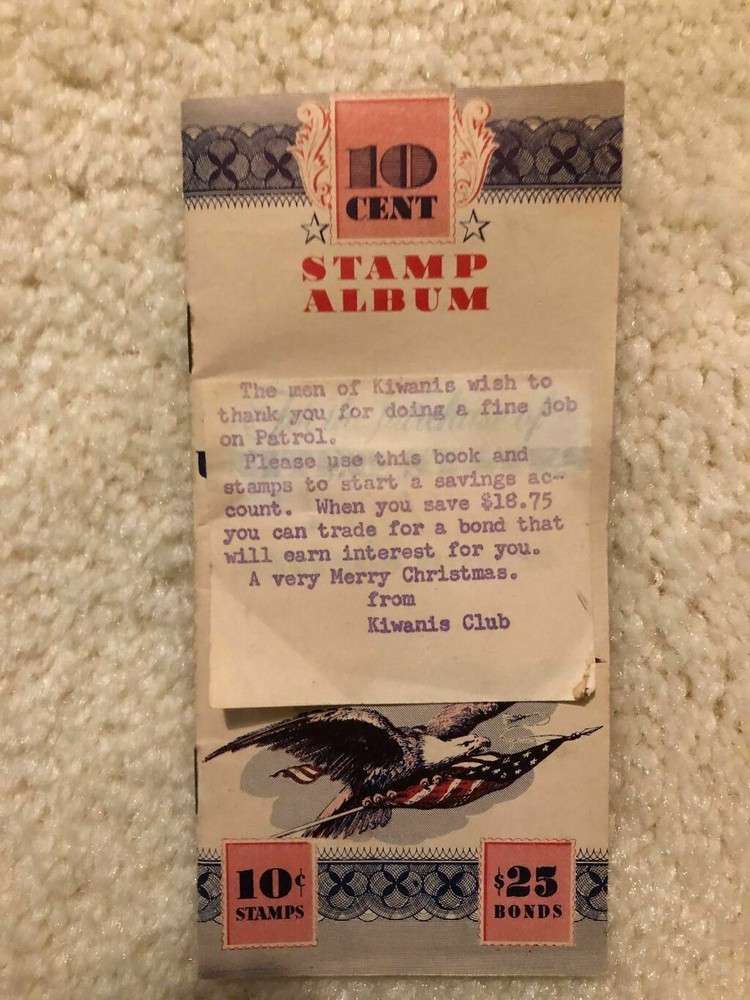 1942 WWII US War Savings Bond Album With 14 10 Cent Stamps