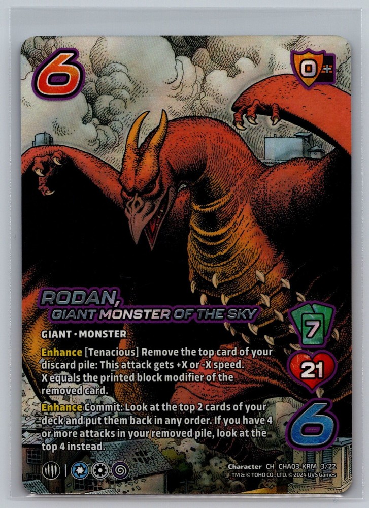 Rodan Giant Sky Monster CHA03-KRM 3/22 UniVersus CCG Godzilla Foil Card