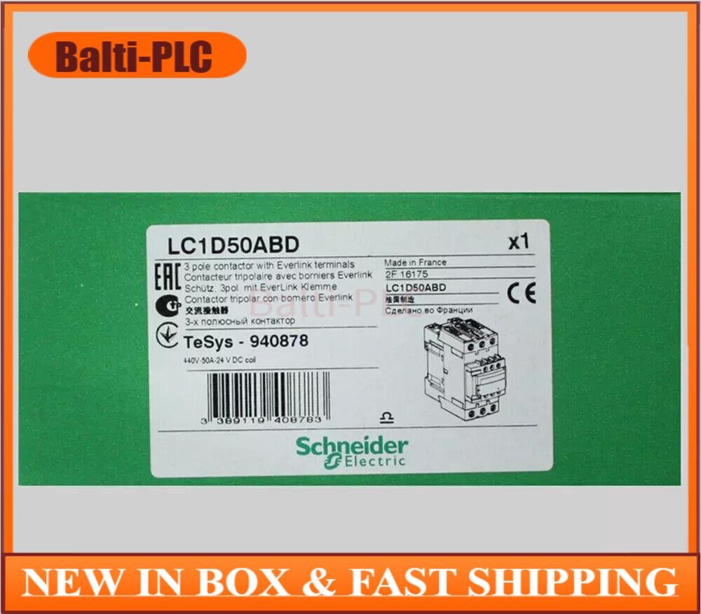 1PC Schneider LC1D50ABD Contactor 50A DC24V New In Box Fast Shipping US Free TAX