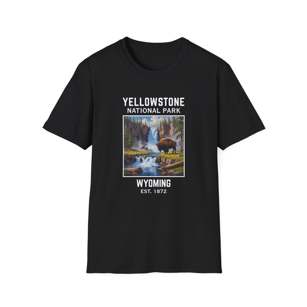 Yellowstone National Park Graphic T-Shirt, Bison Waterfall Tee, National Park
