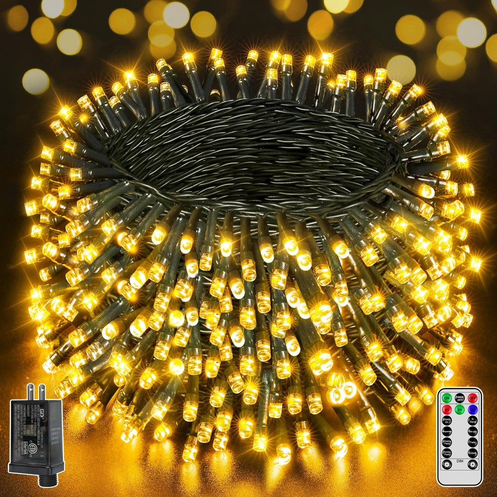 1000 LED 328FT Waterproof Outdoor Christmas String Lights with Remote Control