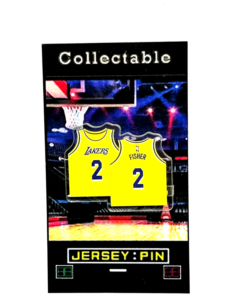 Los Angeles Lakers Derek Fisher jersey lapel pin-RETRO Collectable-FREE SHIP
