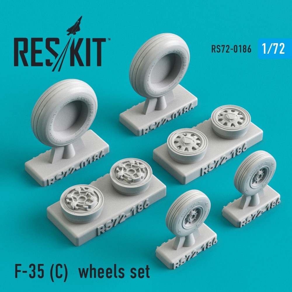1:72 ResKit RS72-0186 F-35C Resin Wheel Upgrade Set for Model Aircraft