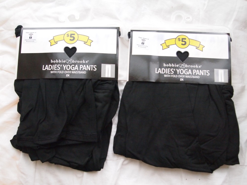 Black Bobbie Brooks  Gym / Yoga Pants For Ladies Size 2X - Set of 2